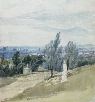 Pere La Chaise Cemetery, Paris by Richard Parkes Bonington
